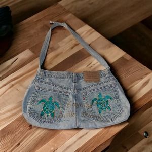 Upcycled Turtle Levis Denim Bag